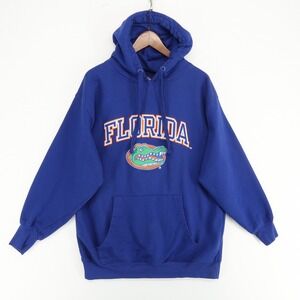 Florida Gators Pullover Hoodie Mens Large Blue‎ Hand Pockets NCAA
